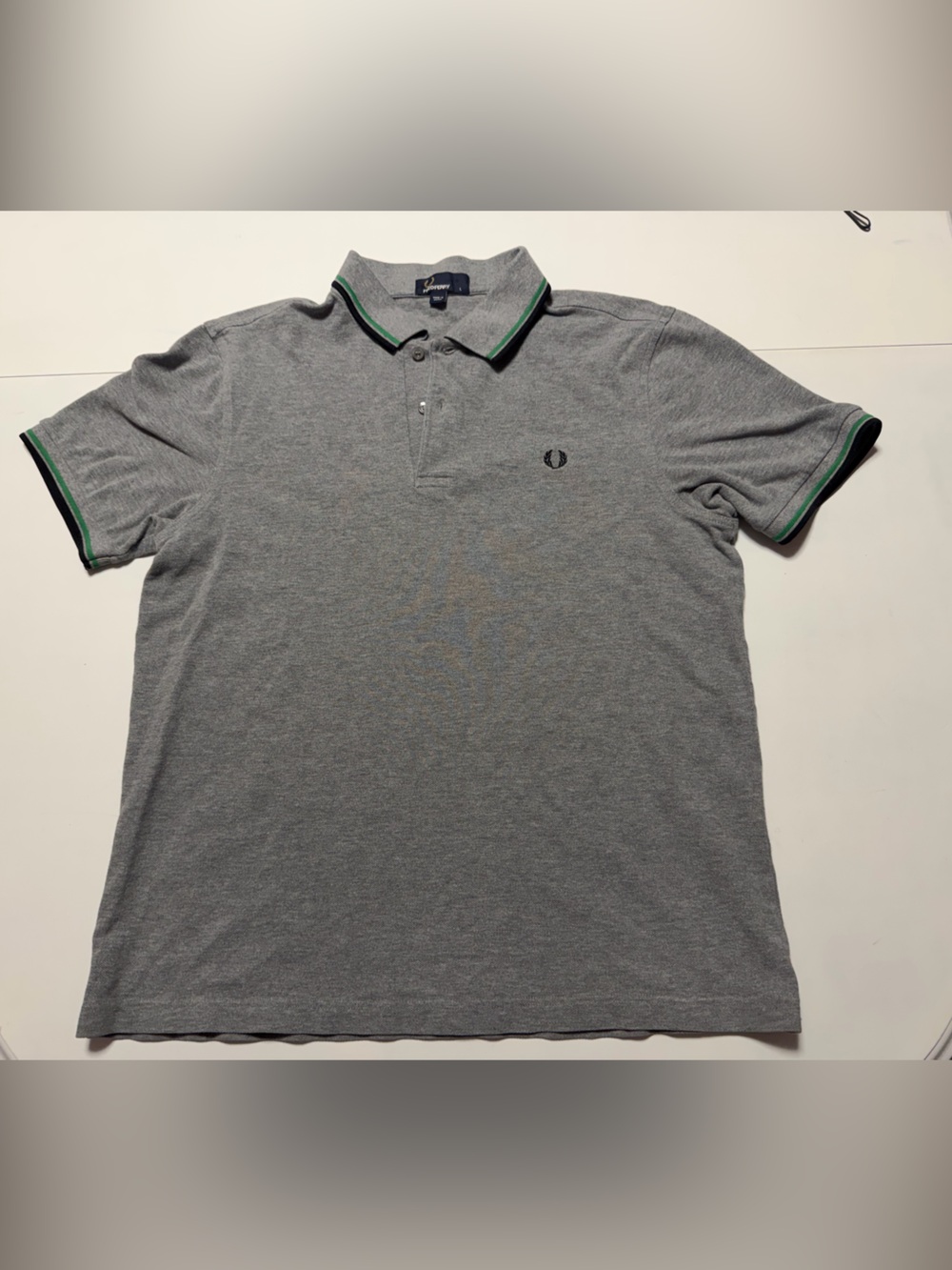 Fred Perry Grey Polo with Green Trim